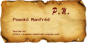 Psenkó Manfréd névjegykártya